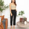 Bottoms VERITAJOY | Ronna Slim Pants In Black