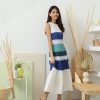 Dresses VERITAJOY | Suzette Multi Tone Maxi Dress In Blue