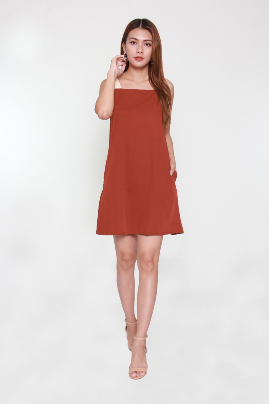 Dresses VERITAJOY | Bertina Colorblock Mini Dress In Crimson