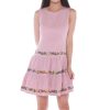 Dresses VERITAJOY | Sylvie Embroidery Skater Dress In Pink