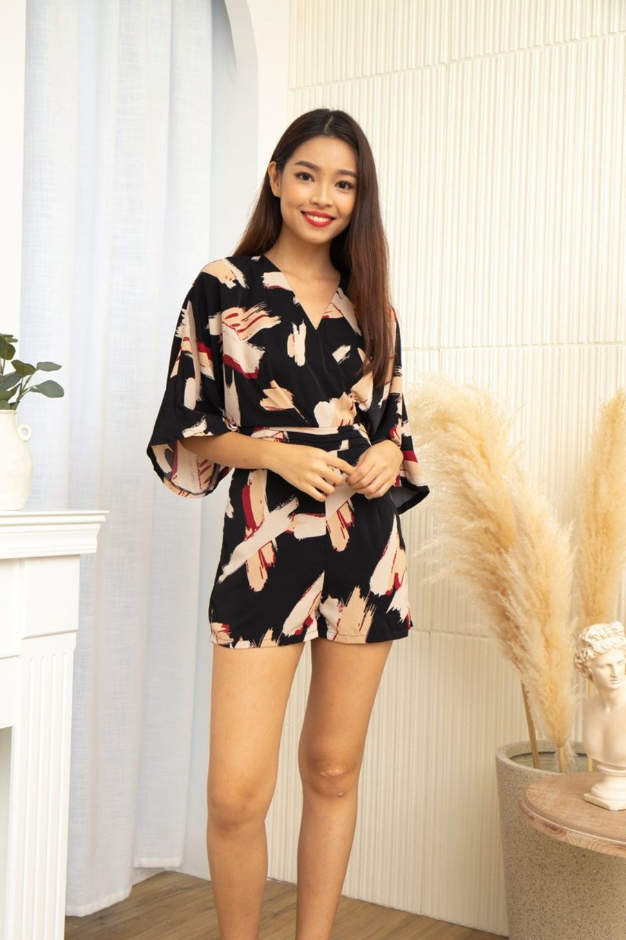 One-Piece VERITAJOY | Kimi Kimono Romper In Black