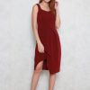 Dresses VERITAJOY | Cascada Pleated Waterfall Dress In Wine