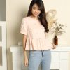 Tops VERITAJOY | Marigold Two-Way Embroidered Blouse In Pink