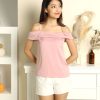 Tops VERITAJOY | Ayla Cold Shoulder Spaghetti Strap Top In Pink