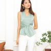 Tops VERITAJOY | Sonoma Knot Top In Sage