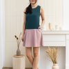 Dresses VERITAJOY | Vada Sleeveless Colourblock Mini Dress In Forest/Pink